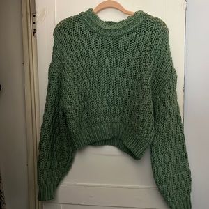 Green Universal Thread Cropped Sweater